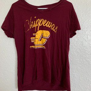 CMU Chippewas V Neck Tee